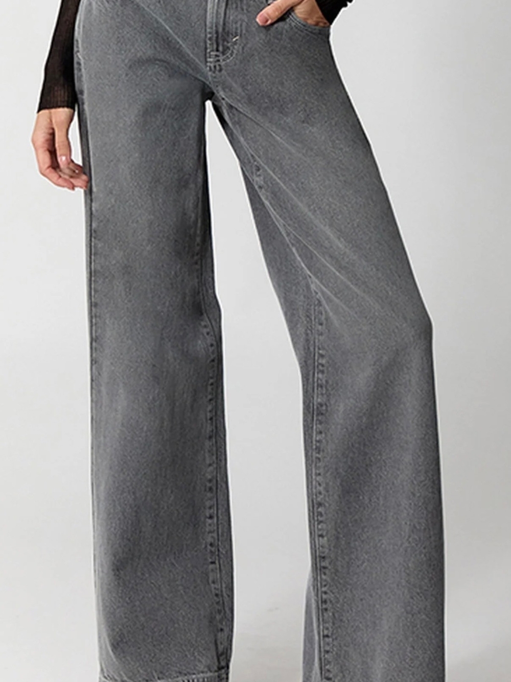 Pacific Sunwear Wide-Leg Gray Denim Jeans